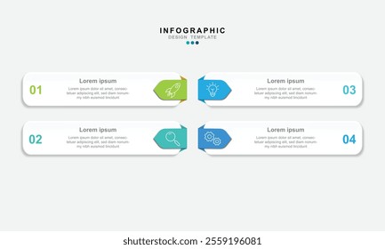Infographic 4 options design elements for your business data. Vector Illustration.