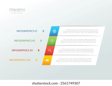 Infographic 4 options design elements for your business data. Vector Illustration.