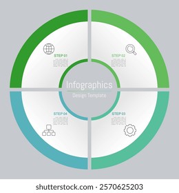Infographic 4 options design elements for your business data. Vector Illustration.