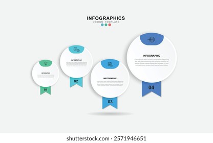 Infographic 4 options design elements for your business data. Vector Illustration.