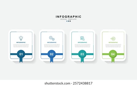  Infographic 4 options design elements for your business data. Vector Illustration