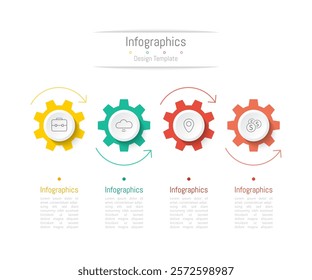 Infographic 4 options design elements for your business data. Vector Illustration.