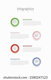 Infographic 4 options design elements for your business data. Vector Illustration.