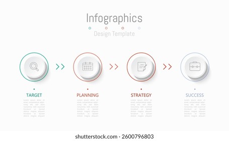 Infographic 4 options design elements for your business data. Vector Illustration.