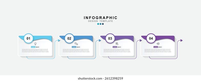 Infographic 4 options design elements for your business data. Vector Illustration.