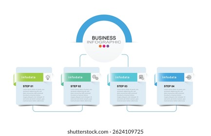 Infographic 4 options design elements for your business data. Vector Illustration