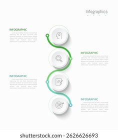 Infographic 4 options design elements for your business data. Vector Illustration.