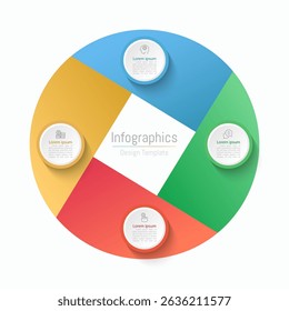 Infographic 4 options design elements for your business data. Vector Illustration.