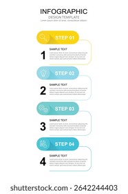 Infographic 4 options design elements for your business data. Vector Illustration