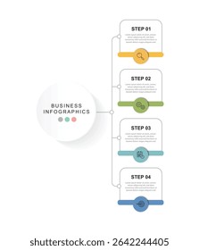Infographic 4 options design elements for your business data. Vector Illustration