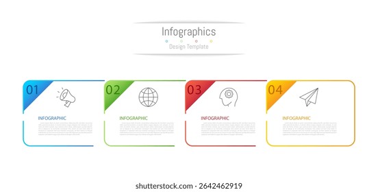 Infographic 4 options design elements for your business data. Vector Illustration.