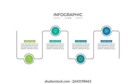 Infográfico 4 opções elementos de design para seus dados de negócios. Ilustração de vetor.