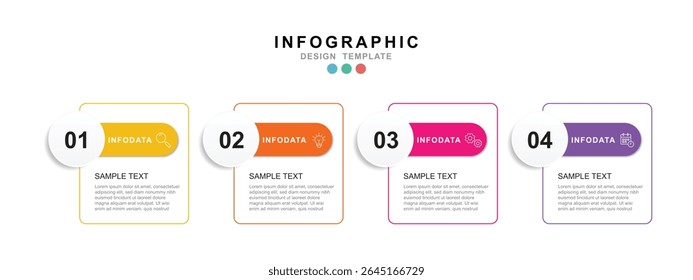 Infographic 4 options design elements for your business data. Vector Illustration