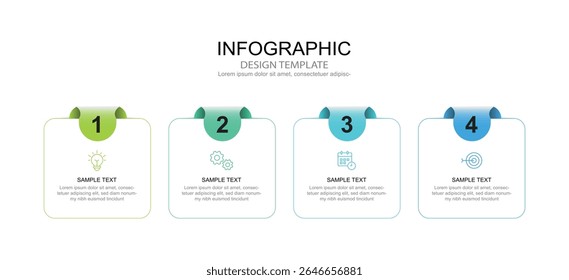 Infographic 4 options design elements for your business data. Vector Illustration