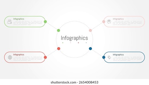 Infographic 4 options design elements for your business data. Vector Illustration.
