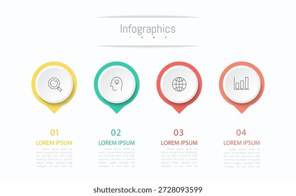 Infográfico 4 opções elementos de design para seus dados de negócios. Ilustração de vetor.