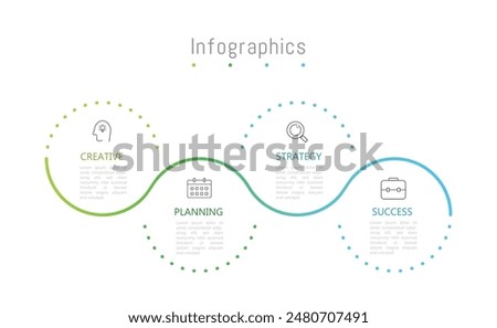 Infographic 4 options design elements for your business data. Vector Illustration.