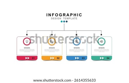 Infographic 4 options design elements for your business data. Vector Illustration.