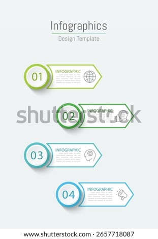 Infographic 4 options design elements for your business data. Vector Illustration.