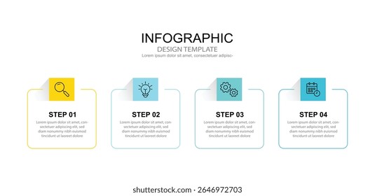 Infographic 4 options design template for your business data. Vector Illustration