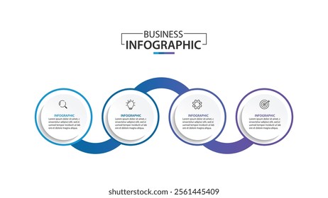 Infographic 4 options, steps, design elements. Vector Illustration.