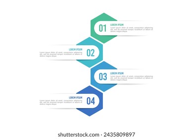Infografik 4 Optionen Zeitleistenentwurf Vorlage. Geschäftspräsentation. Vektorgrafik.