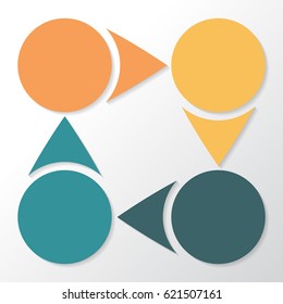 Infographic 4 parts, pieces, sections, options or steps. Vector Template.