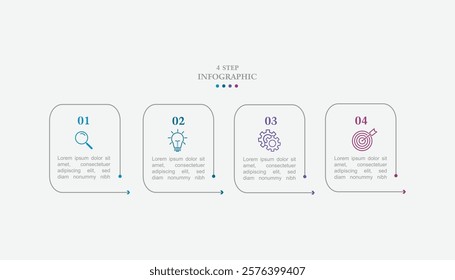 Infographic 4 step or option template design vector for business company 
