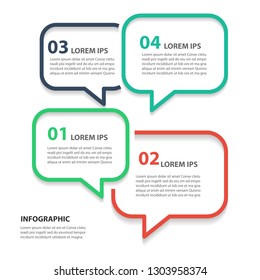 Infographic 4 Step Presentation, Infographic Linear Bubble