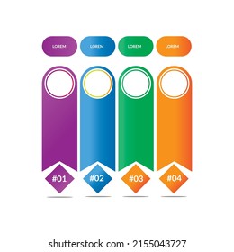  infographic with 4 step. suitable for report presentation