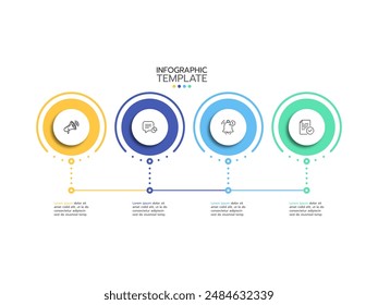 Infographic 4 step timeline journey, Timeline flat simple infographics design template. presentation graph. Business concept with 4 options, vector illustration.
