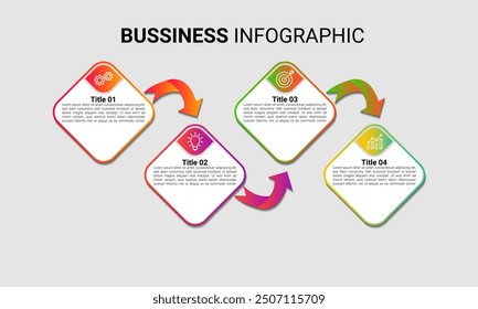 Infographic 4 Step timeline journey, calendar Flat simple infographics design template. presentation graph. Business concept with 4 options, vector illustration