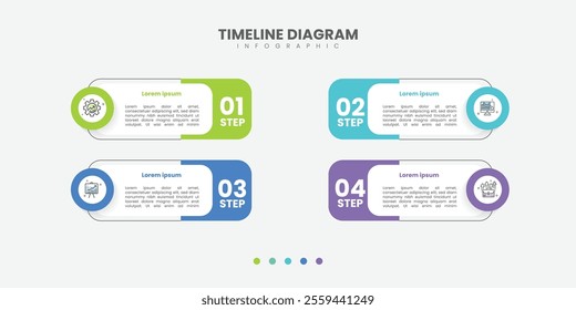infographic 4 Step timeline journey, calendar Flat simple infographics design template. presentation graph. Business concept with 4 options
