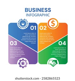 Infographic 4 step timeline journey template with icons design