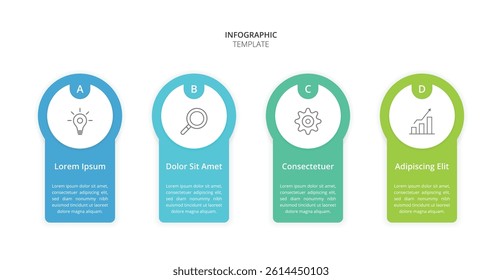 Infographic 4 Step timeline journey. Presentation graph, flat simple infographics design template. Clean timeline infographic design template with 4 options. Vector for presentation