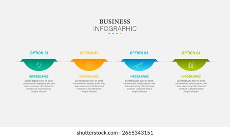 Infographic 4 Step timeline journey, calendar Flat simple infographics design template. presentation graph. Business concept with 4 options, vector illustration.