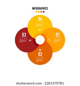 Infographic 4 steps circle pattern It can be used in business, marketing, reports and work processes.