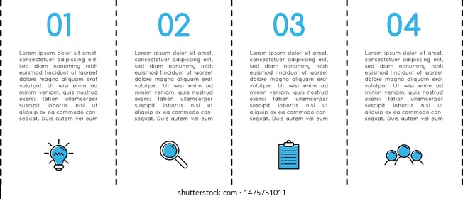 Infographic with 4 steps. Diagram. Vector