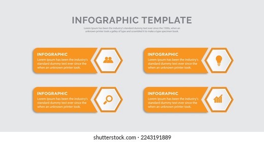 Infografía 4 pasos con diseño vectorial de plantilla de icono