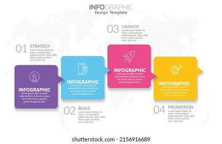 Infographic 4 steps seo for content, diagram, flowchart, steps, parts, timeline, workflow, chart. 