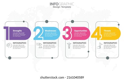 Infographic 4 steps seo for content, diagram, flowchart, steps, parts, timeline, workflow, chart. 
