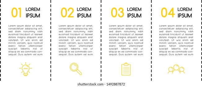 Infographic with 4 steps. Simple diagram. Vector