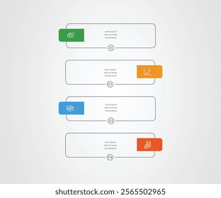 Infographic with 4 steps. Vertical business diagram. Vector