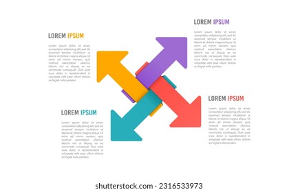 Infographic 4-way arrow option. Vector illustration.