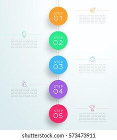 Infographic 5 3d Circle Steps Hanging Template D