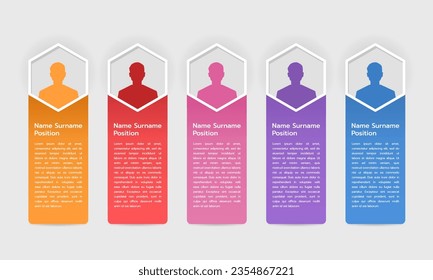 Infographic 5 essential positions in an organization. Vector illustration.