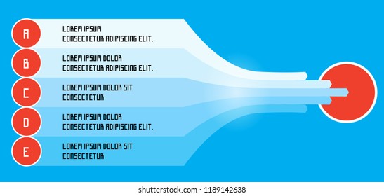 infographic 5 option  direct to target blue shade and red target . infographic element