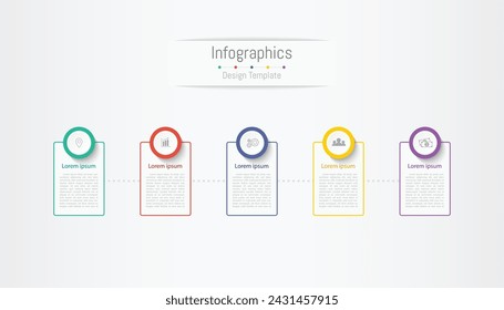 Infographic 5 options design elements for your business data. Vector Illustration.