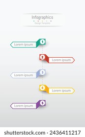Infographic 5 options design elements for your business data. Vector Illustration.