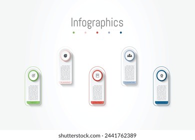 Infographic 5 options design elements for your business data. Vector Illustration.